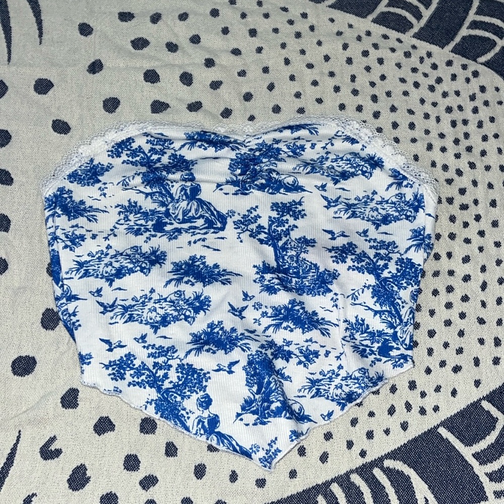 Blue floral bandana top